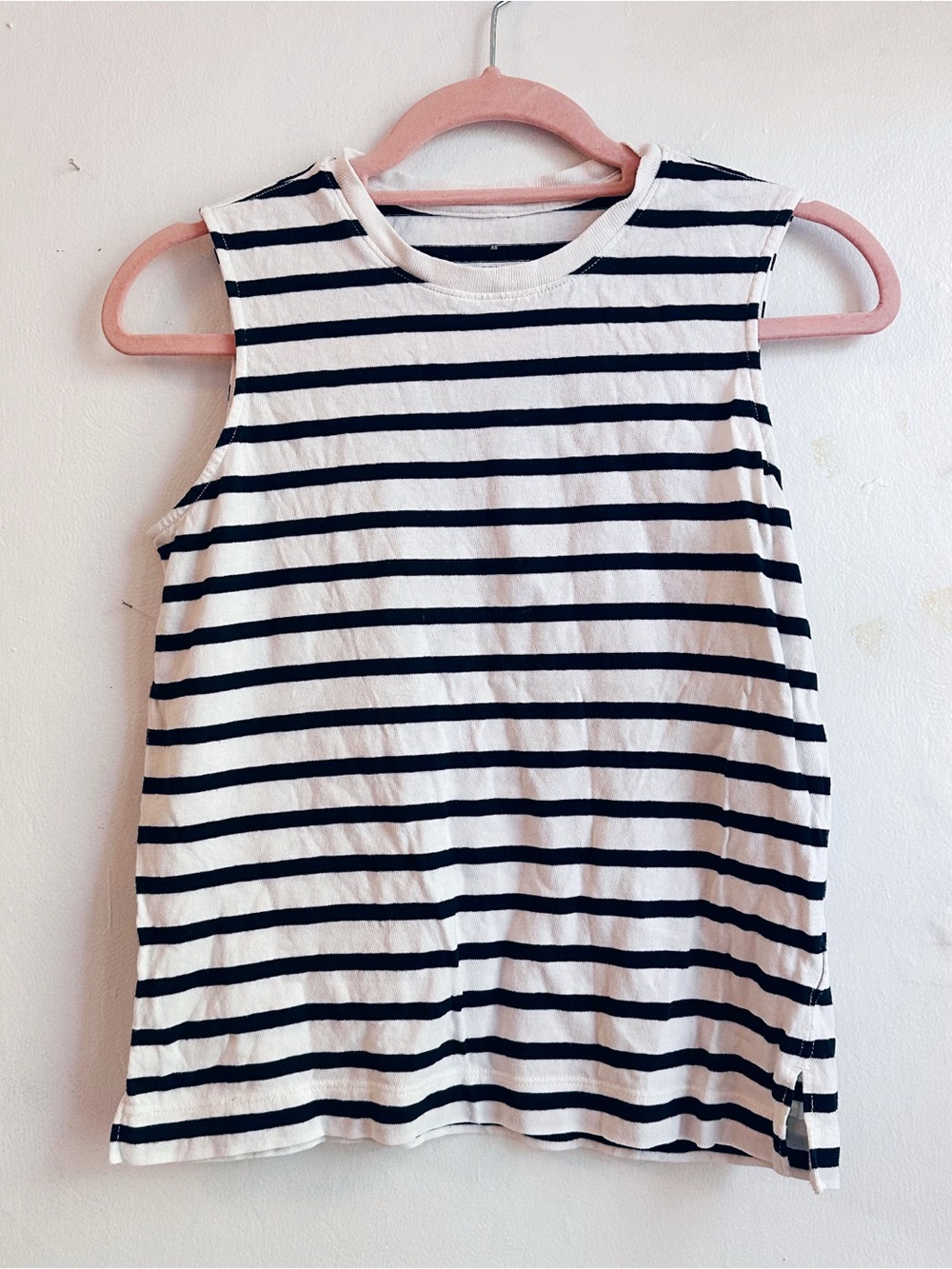Everlane Black and White Striped Muscle Tank XS cotton classic staple wardrobe